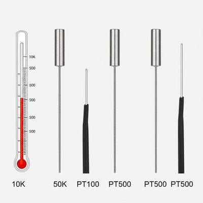 PT100 PT500 Platinum Resistor Temperature Sensing Probe with 100000 Cycles NTC Thermistor